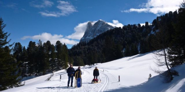 Slittino in val di Funes (Alto Adige)